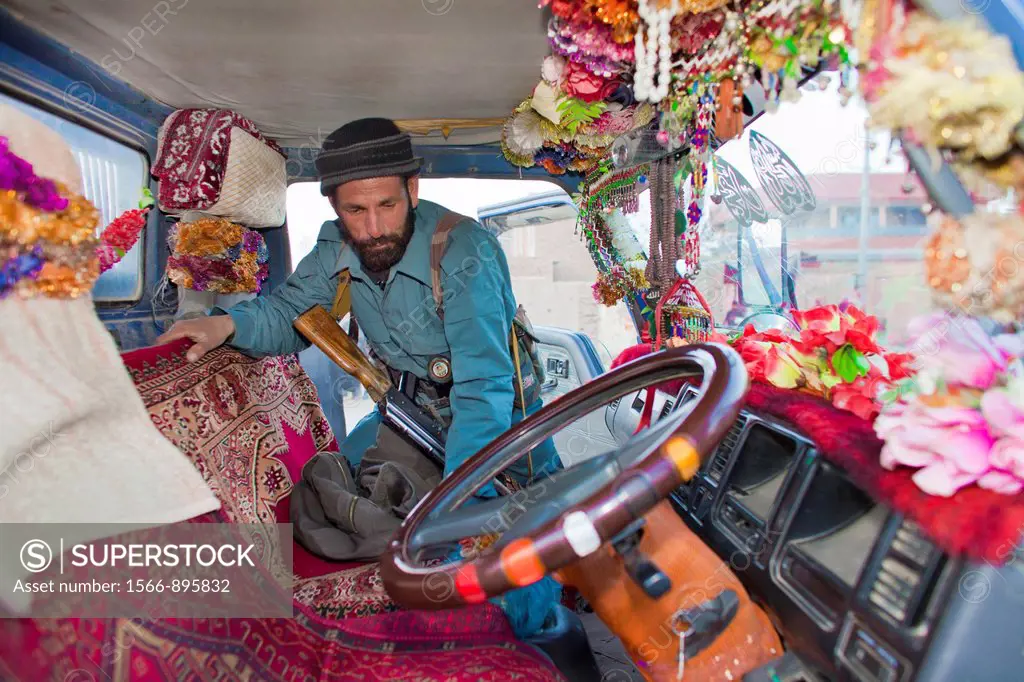 car-searching by Afghan Police in Kunduz
