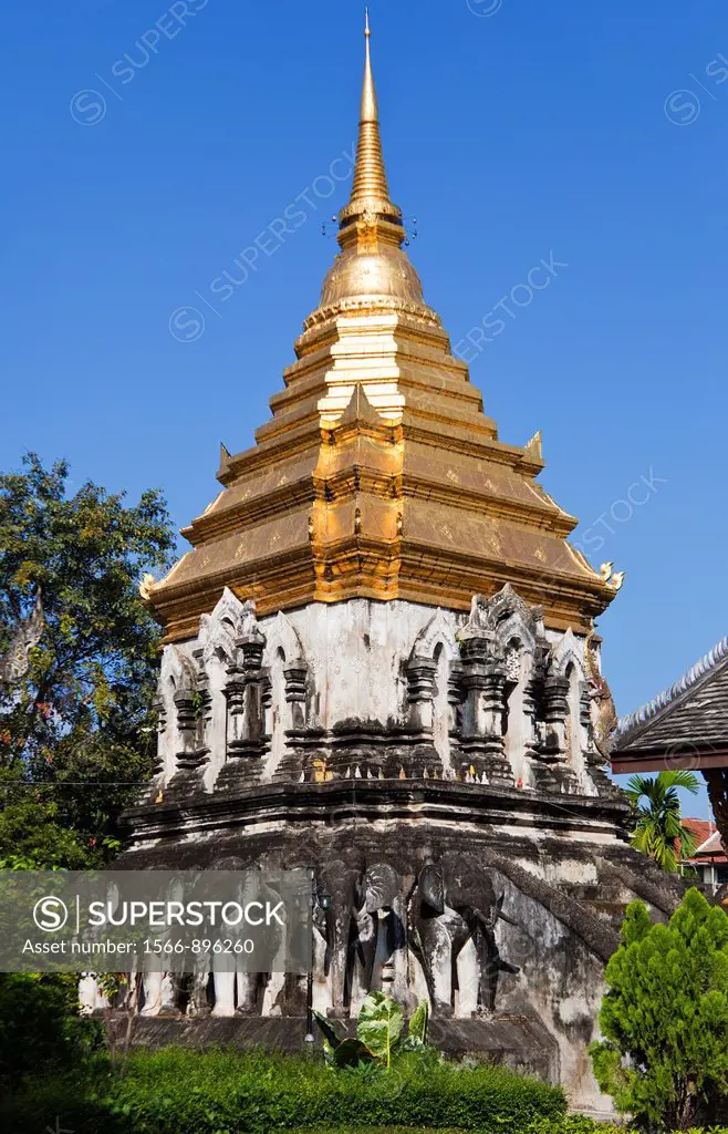 A Stupa Inside Wat Chiang Man Temple, Chiang Mai, Thailand