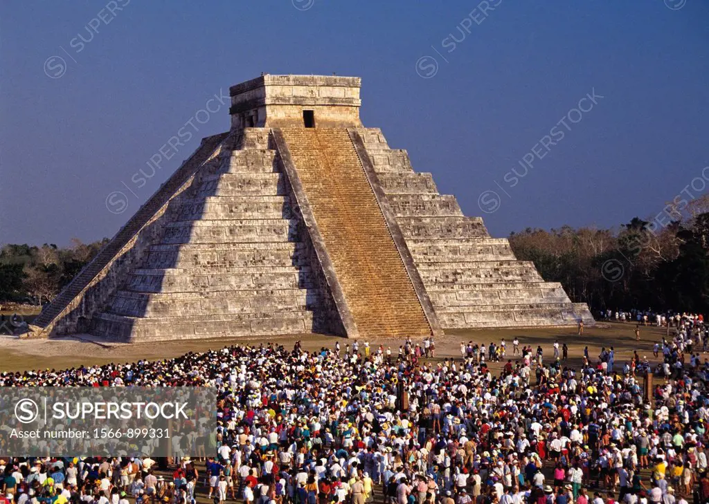 The Sun Serpent  The Kukulkán Pyramid  Chichén-Itzá  The Temple of Kukulkan, the Feathered Serpent God also known as Quetzalcoatl to the Toltecs and A...