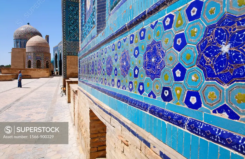 The Shah-i-Zindi, the avenue of mausoleums, Samarkand, Uzbekistan