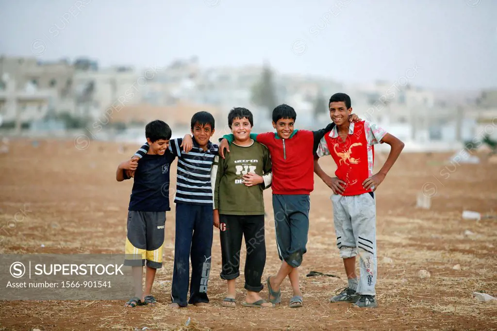 Children playing football in Madaba, Jordan