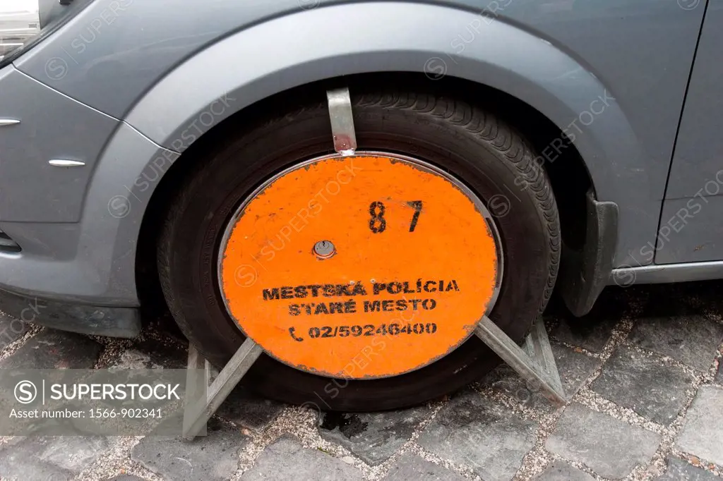 Car wheel boot, Bratislava, Slovakia