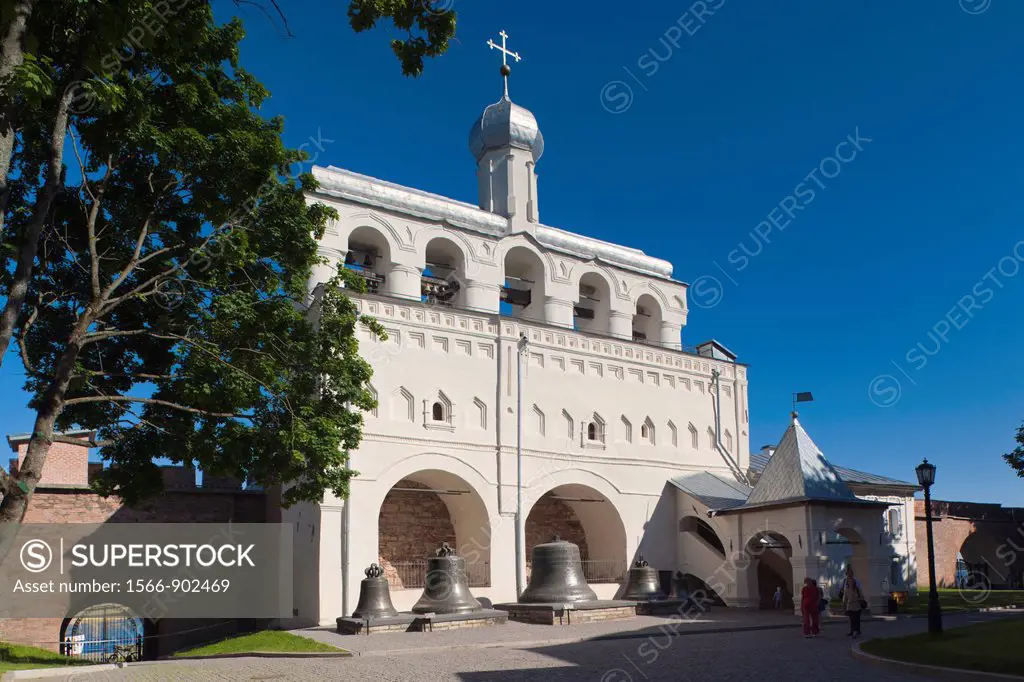Russia, Novgorod Oblast, Veliky Novgorod, Novgorod Kremlin, Saint Sofia Cathedral, bellfry