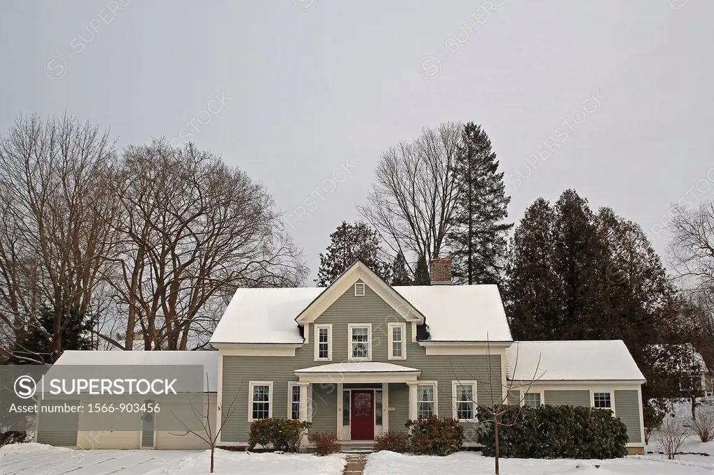 A home in winter, in Walpole, New Hampshire, United States