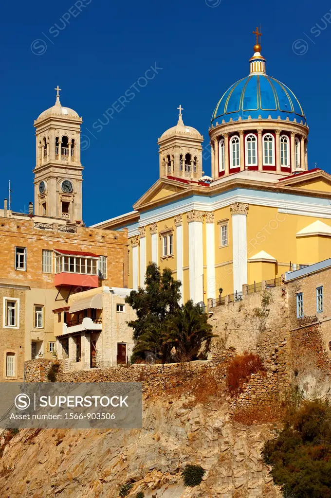 The Neo Classic Greek Orthodox church of Saint Nicholas, Ermoupolis, Syros, Greek Cyclades Islands