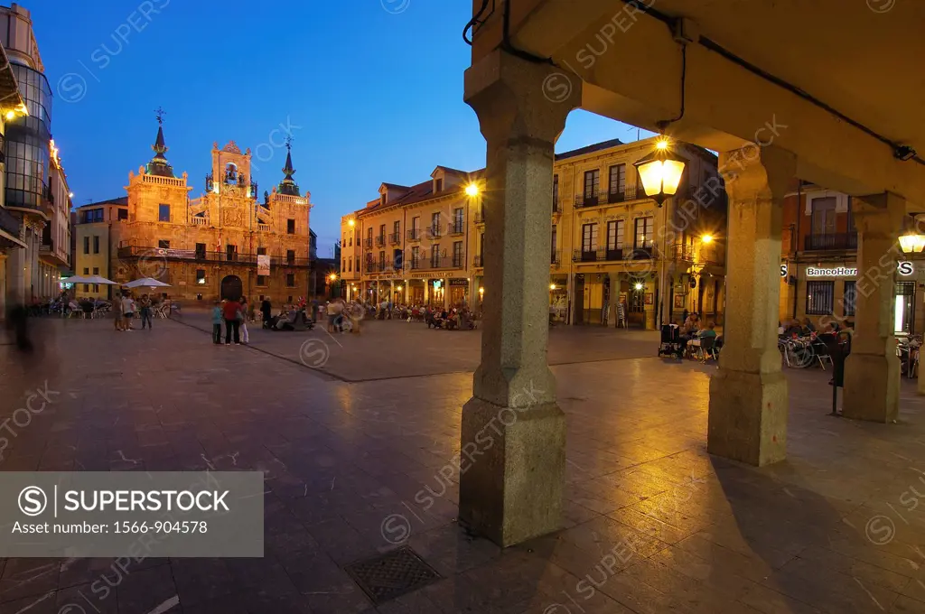 Town Hall on Main Square, Astorga, Silver Route, Way of St James, Leon province, Castilla-Leon, Spain