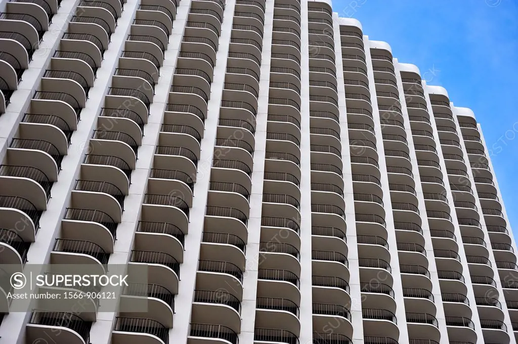 Balconies on Waikiki buildings, Honolulu, Oahu Island, Hawaii Islands, USA