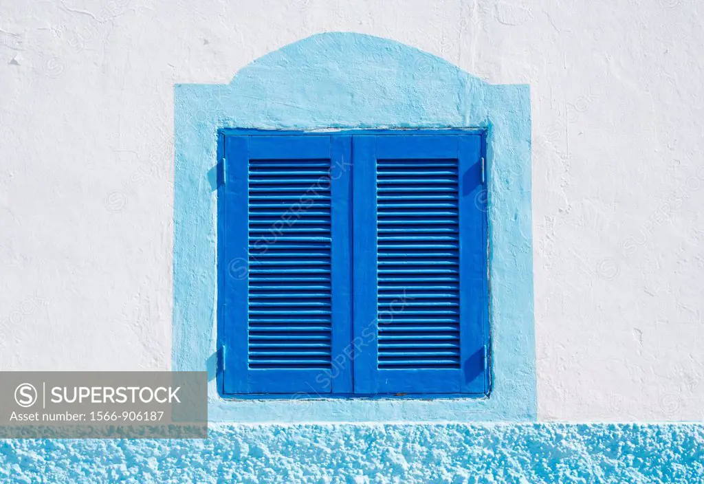 Blue wooden window shutters  Gran Canaria, Canary Islands, Spain