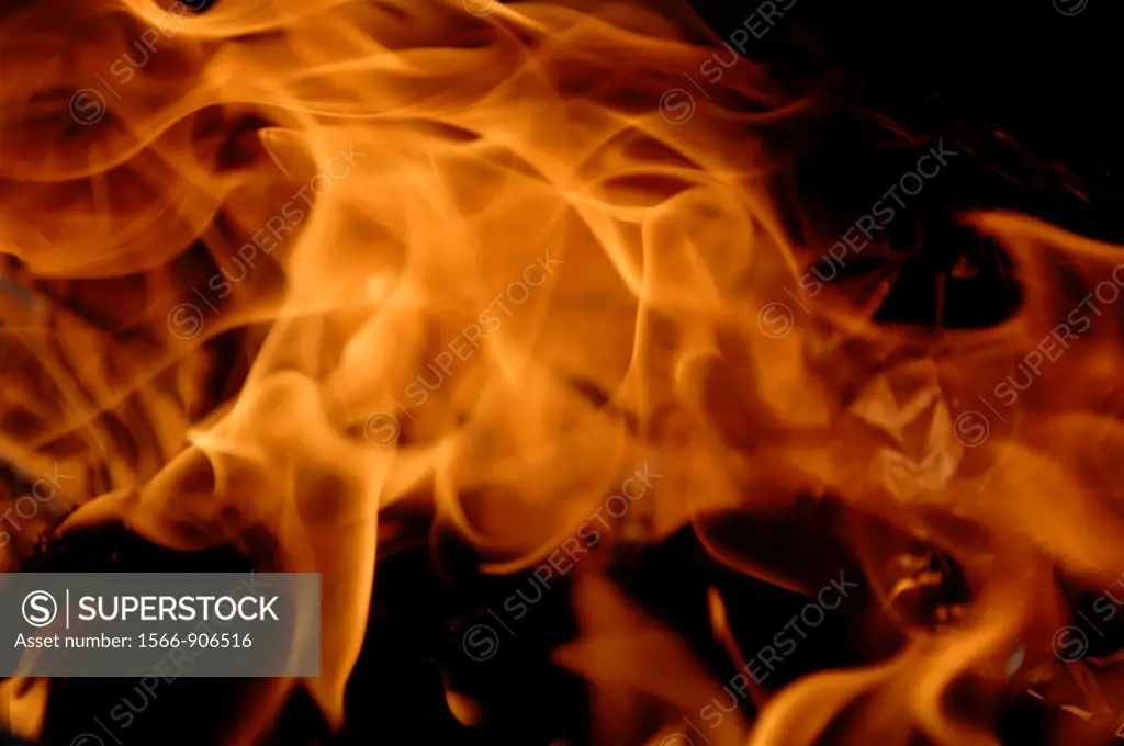 Abstract flames against black background
