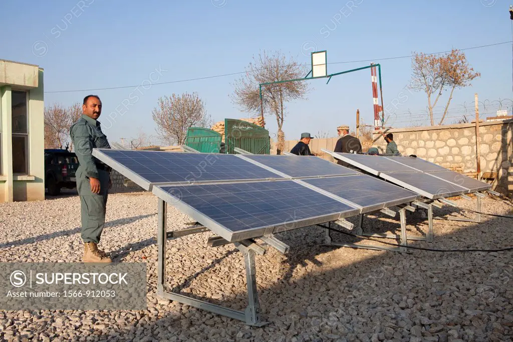 solar pannels donated by the german army, police station in Kunduz