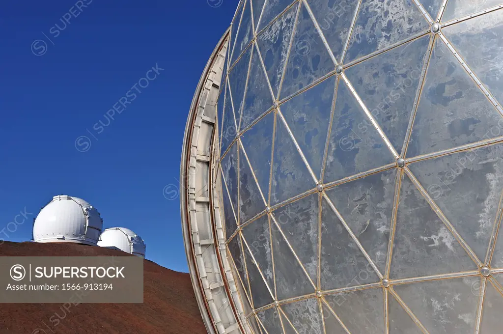 W.M. Keck Observatory on Mauna Kea Volcano atop, Big Island, Hawaii Islands, USA