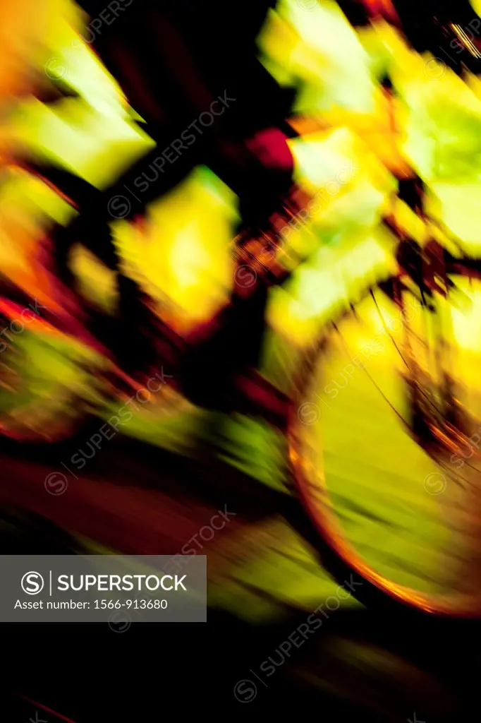 Blurred bike at night