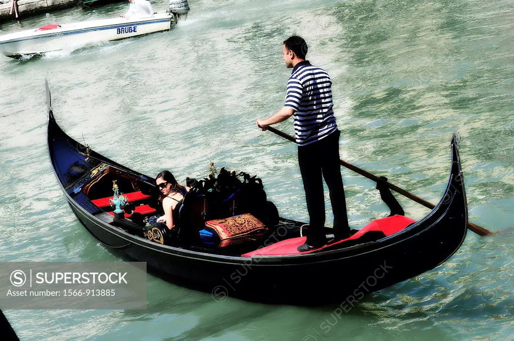Gondola on the canal, Venice