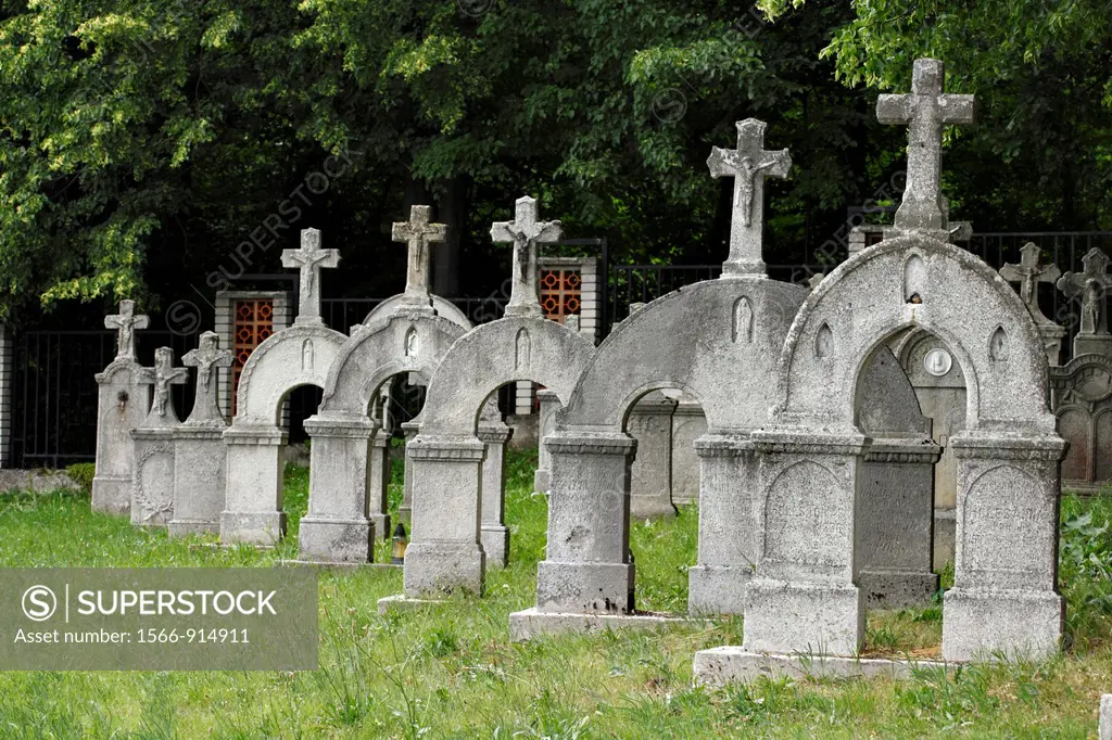 Old gravestones at the cemetery in Dobra Voda, Slovakia