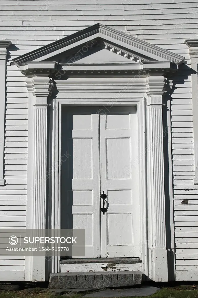 Door to the Rockingham Meeting House, built circa 1787  The Meeting House is likely the oldest public building in the state to remain largely unchange...