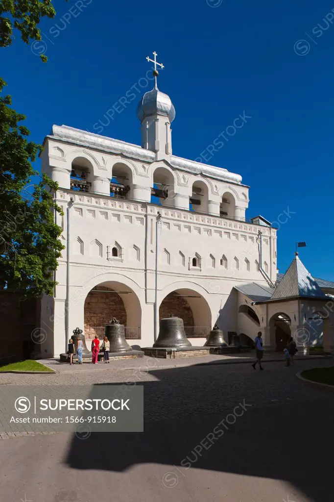 Russia, Novgorod Oblast, Veliky Novgorod, Novgorod Kremlin, Saint Sofia Cathedral, bellfry