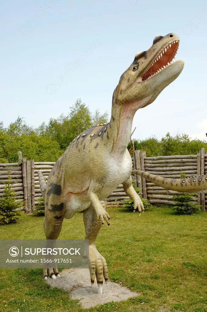 Ceratosaurus horn lizard in Leba Park dinosaur theme park, Poland