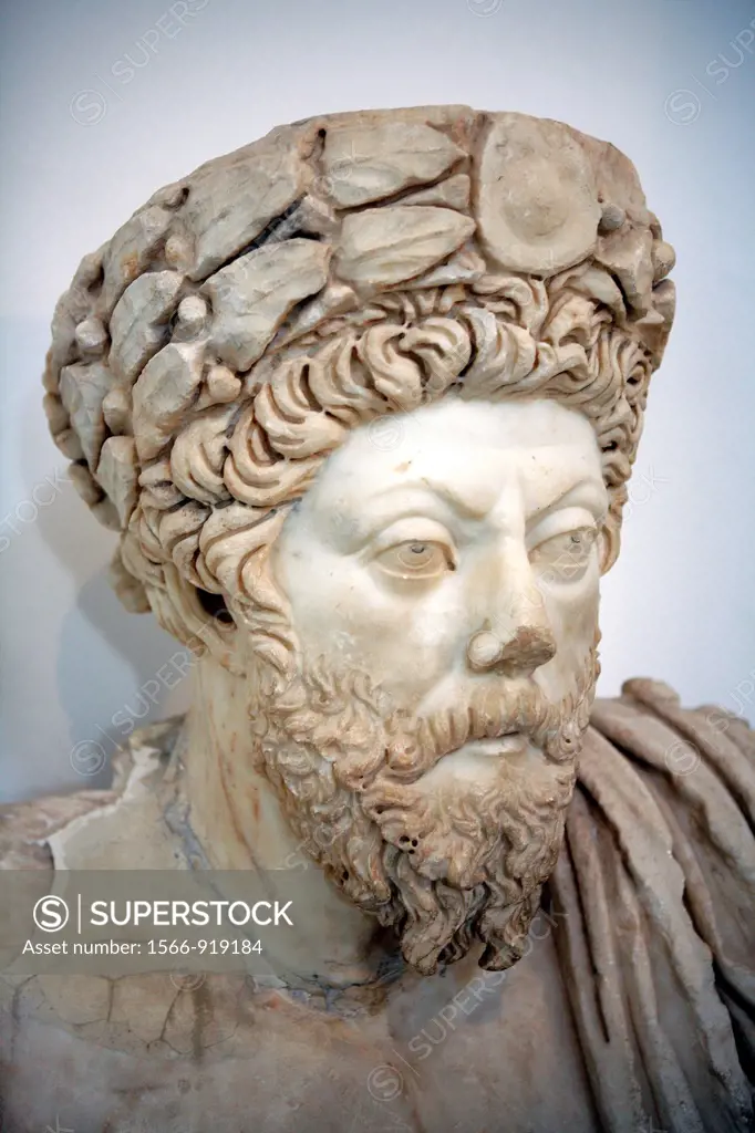 Marble portrait of Emperor Marcus Aurelius, Tunisia