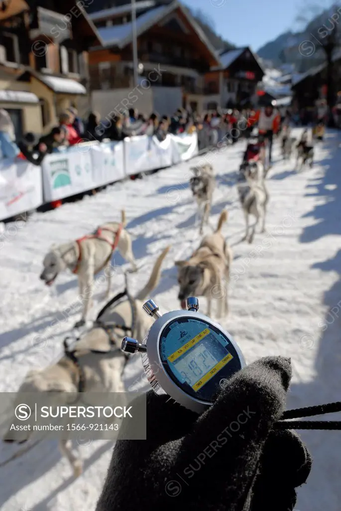 La Grande Odyssee, international sled dog race Abondance, Haute-Savoie department, Rhone-Alpes region, France, Europe