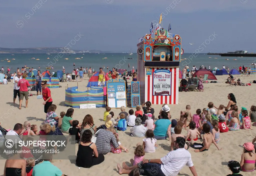 Punch and Judy show Weymouth beach Dorset