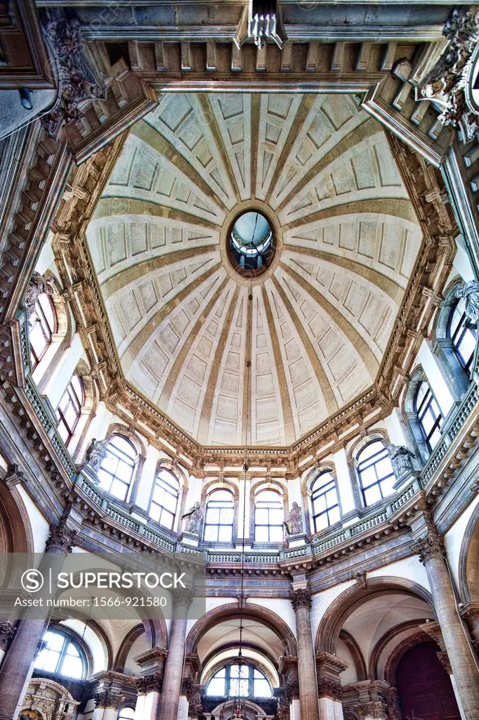 Interior of La Salute church, Dorsoduro, Venice, Italy