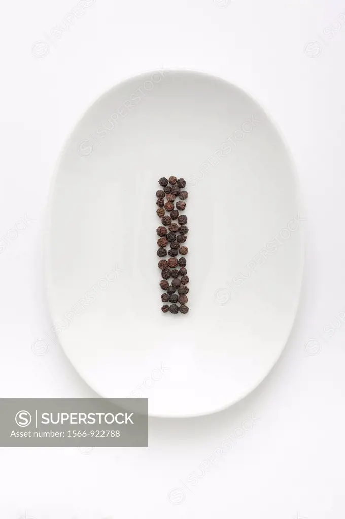 Black Peppercorn on a plate