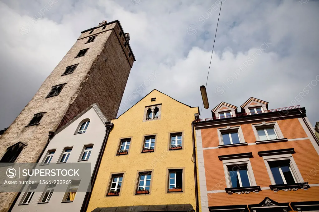 Buildings in the downtown of Regensburg, Gemany