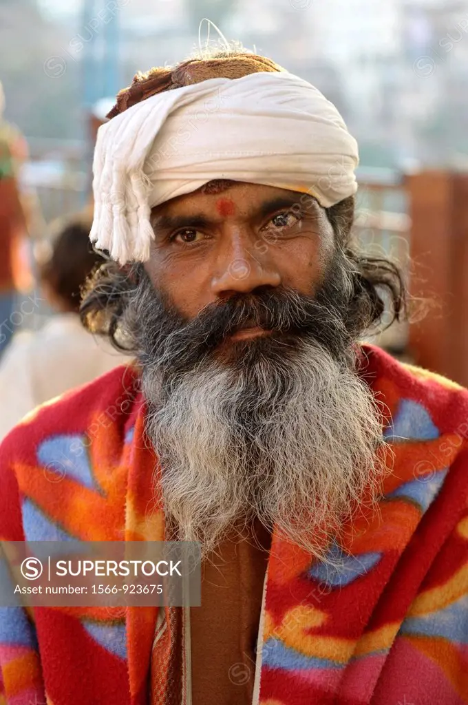 Asia,India,portrait of indian man with beard