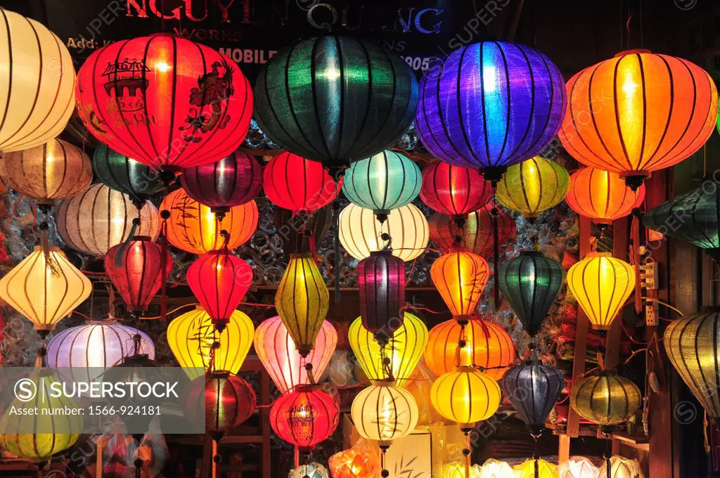 Asia,South East Asia,Silk lanterns in Hoi An city,Vietnam