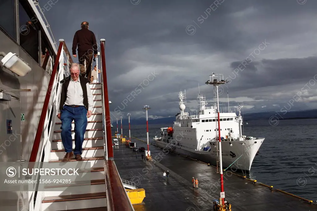 Le Boréal cruise ship departing from Ushuaia, Patagonia, Argentina