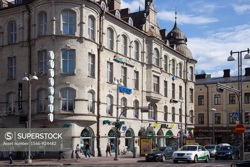 historical building in central square, tampere, finland, europe