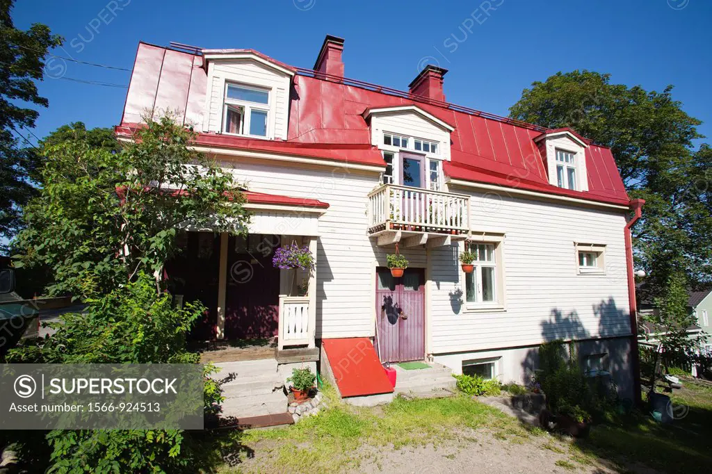 typical house, pispala quartier, tampere, finland, europe