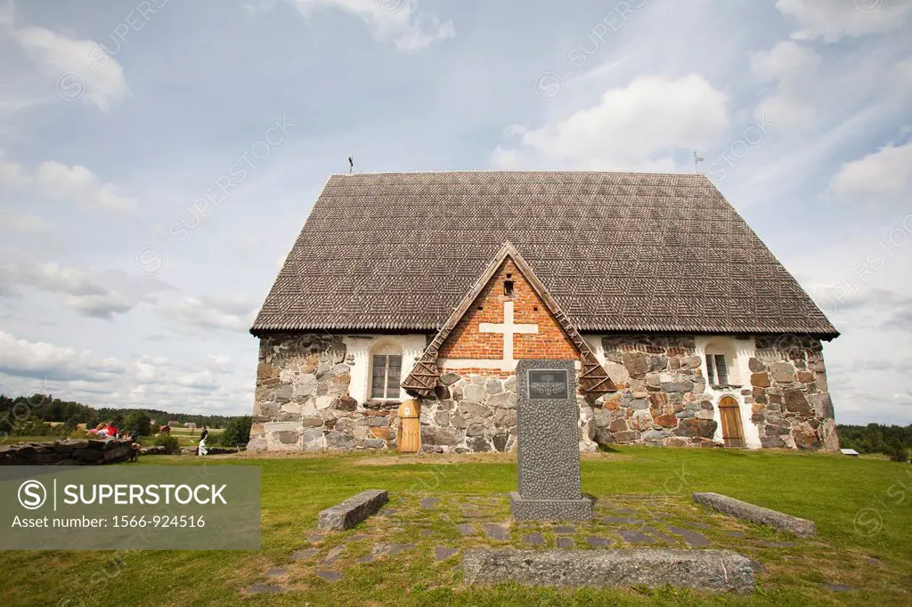 church of st olaf, pyhan olavin kirkko, rautavesi lake, vammala village, finland, europe