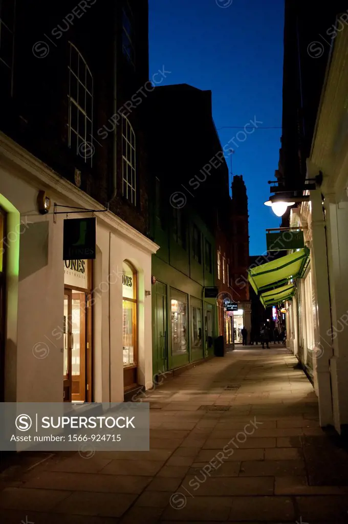Atmospheric street in Covent Garden, Langley Court WC 2, London, UK