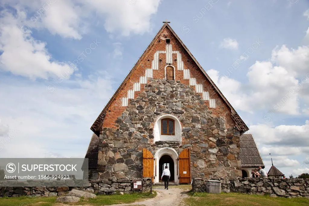 church of st olaf, pyhan olavin kirkko, rautavesi lake, vammala village, finland, europe