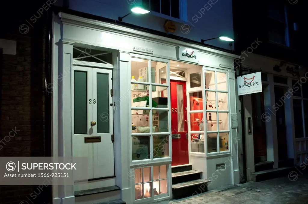 Boutique style dental hygienist shop, Covent Garden, London, UK