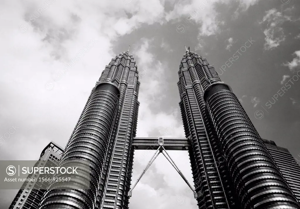 The Petronas Towers Skybridge in Kuala Lumpur in Malaysia in Southeast Asia Far East.