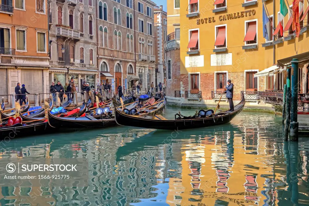 Parking for gondolas, Sestriere San Marco, Venice, Veneto, Italy