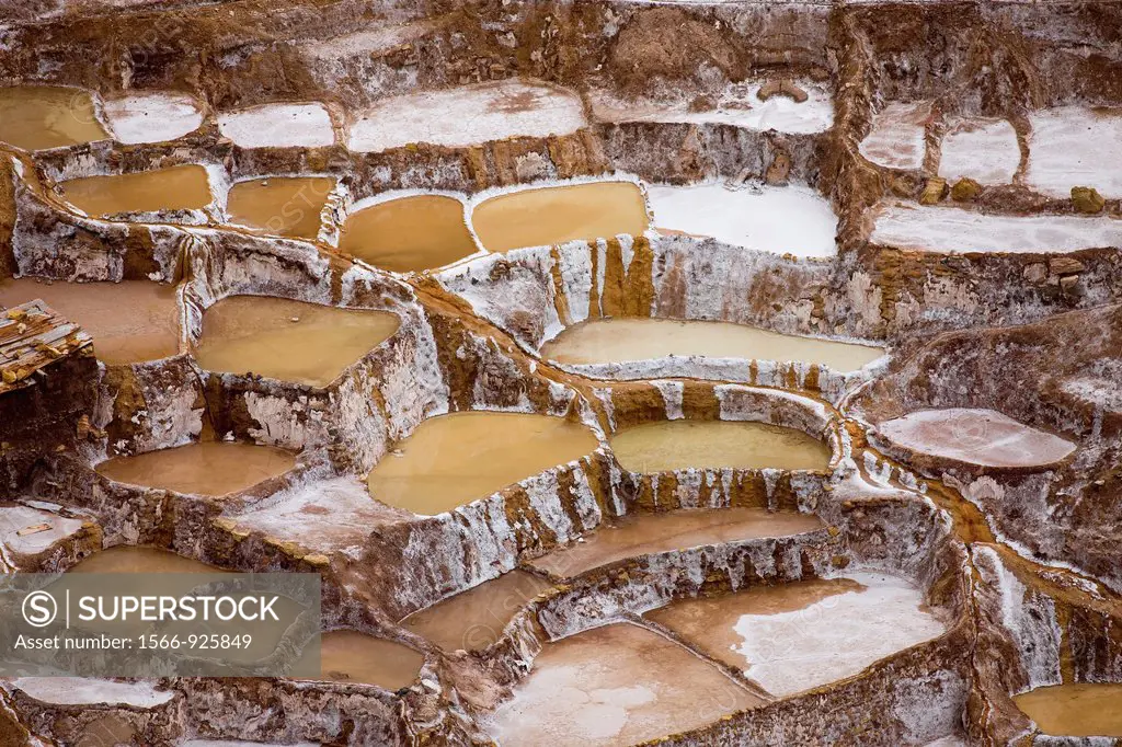 Maras Salt Mines in Salinas near Tarabamba in Peru