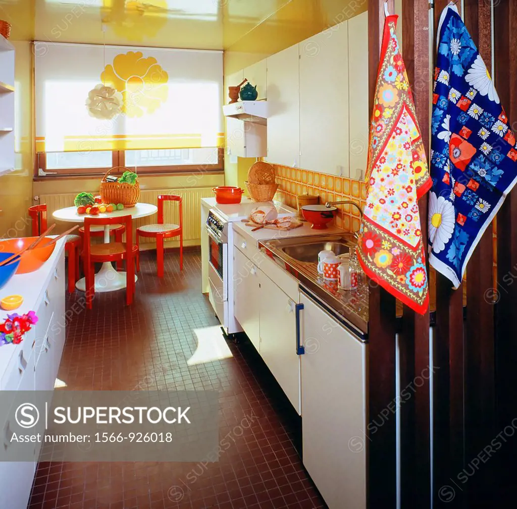 1970s White and yellow kitchen