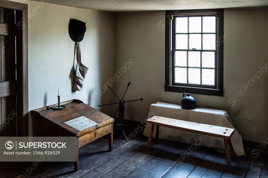 Historic American colonial house interior