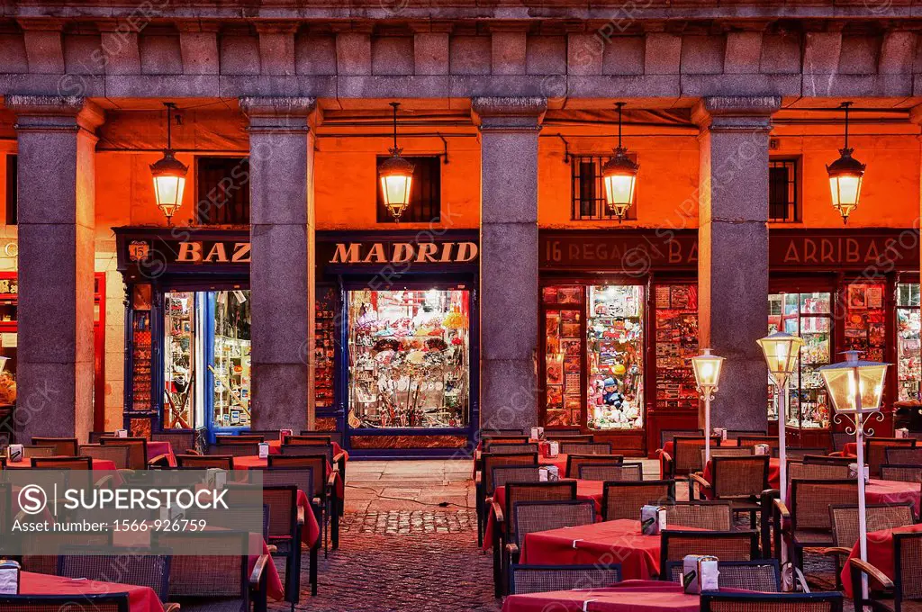 Outdoor cafe, Plaza Mayor, Madrid, Spain