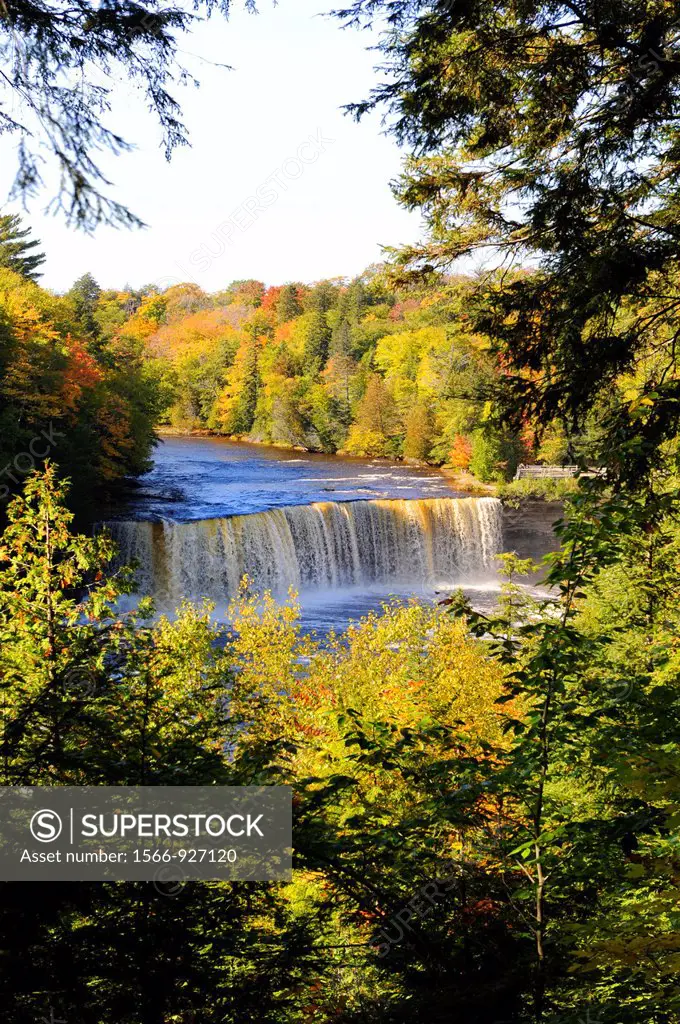 Tahquamenon Falls and River in autumn Michigan Upper Peninsula