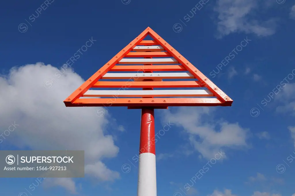 Beacon at elbow, Navigation marks, Germany, Schleswig Holstein, Sylt, List, Elbow, North Frisian Islands, North Sea,