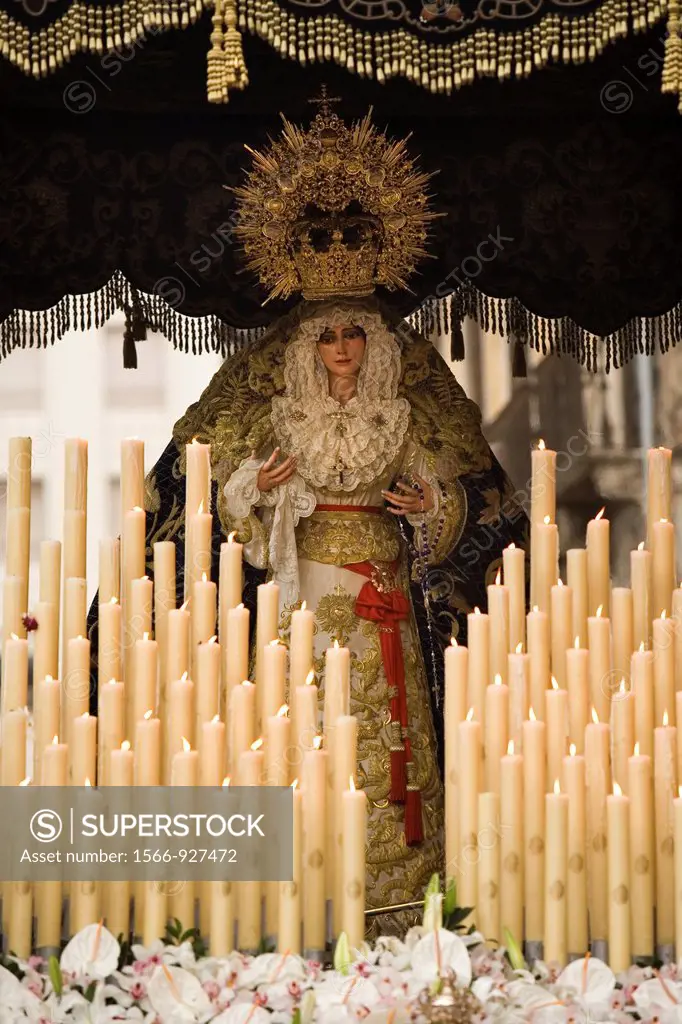 Holy Week Malaga  Virgin of Peace  Brotherhood of ´The Last Supper´  Malaga  Andalusia  Spain  Europe