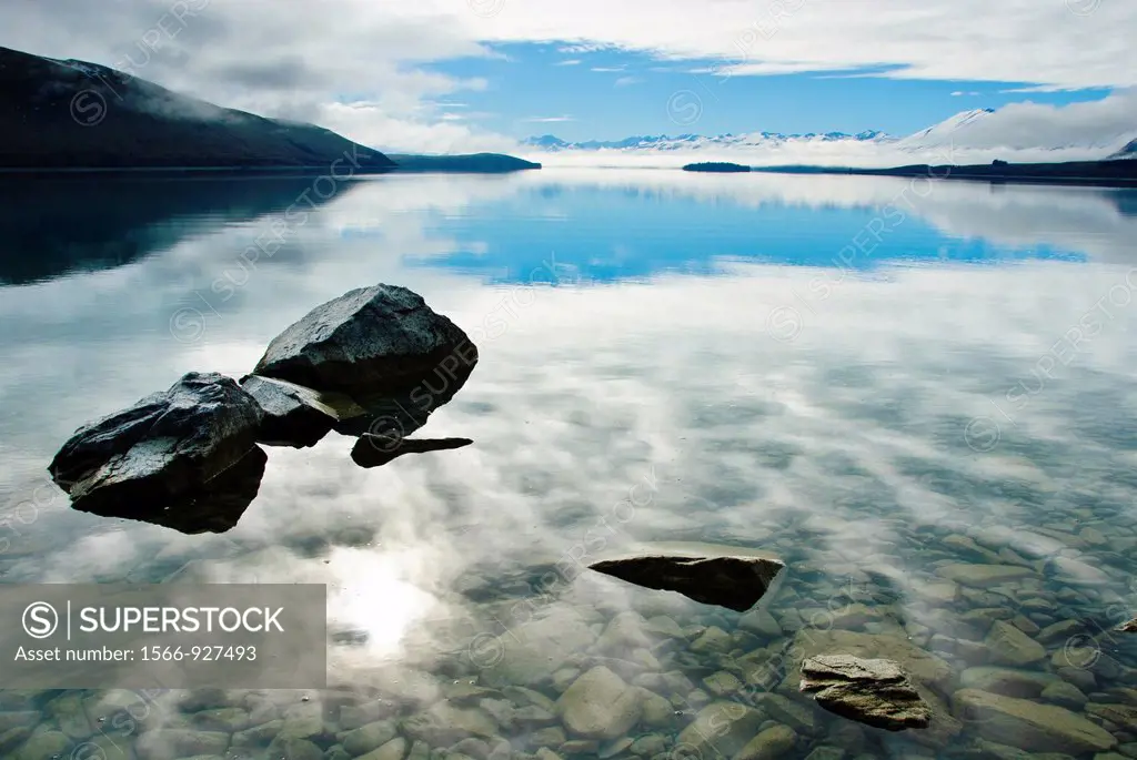 A calm winter day at Lake Tekapo, South Island, New Zealand