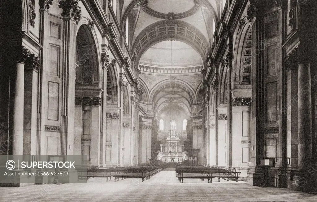 The nave of St  Paul´s Cathedral, London, England in the late 19th century  From London, Historic and Social, published 1902