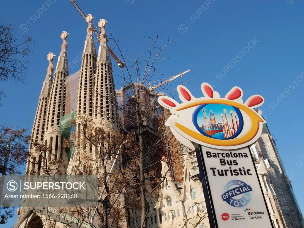 Sagrada Familia Church by Antoni Gaudi. Barcelona, Catalonia, Spain.