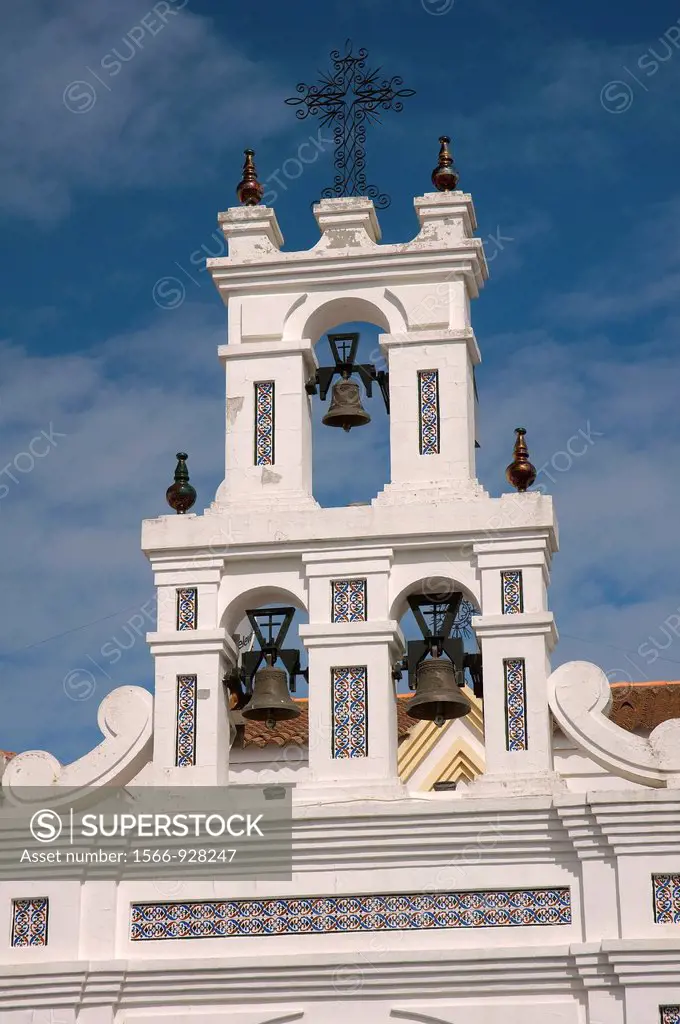 Chapel of Cross in the street Arenal - Bell gable, Feast of the May Crosses, Bonares, Huelva-province, Spain,        