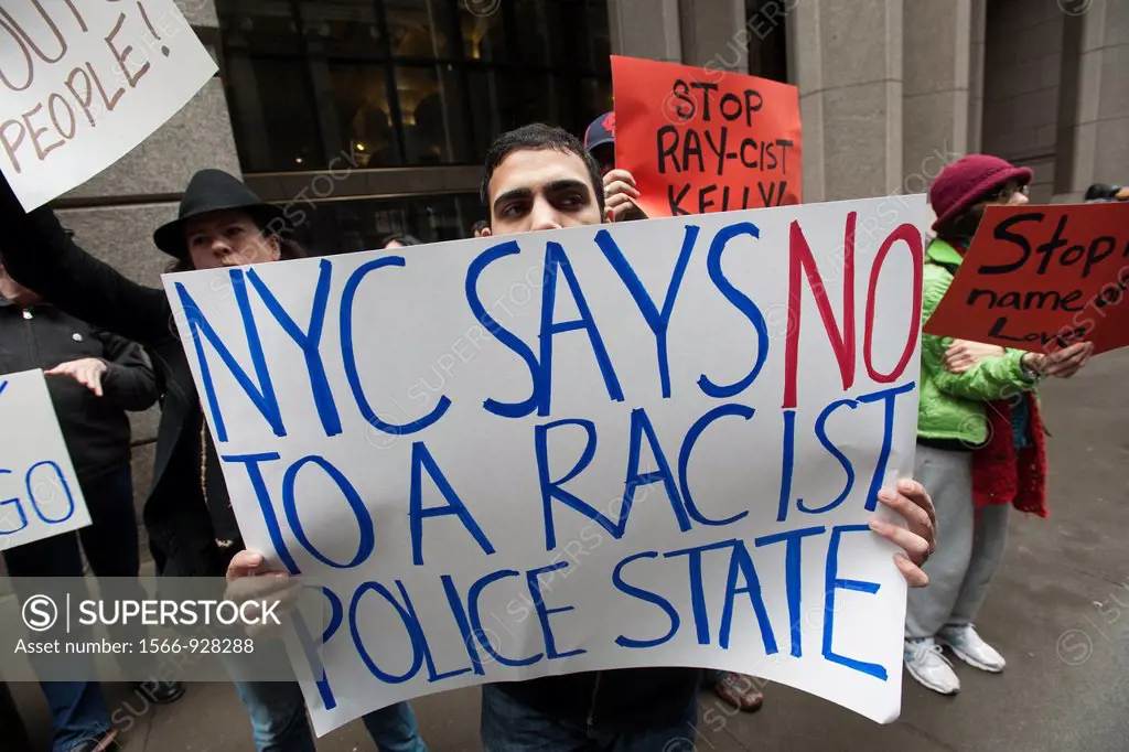 Fordham University Law Students and their supporters protest in front of Cipriani Wall Street where NYPD Commissioner Ray Kelly was speaking to a Ford...